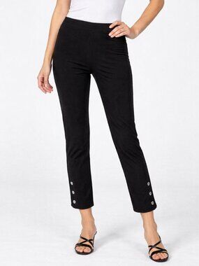 Estelle and Finn Cropped Button Ankle Length Pull On Elastic Waist Ponte Pant XS
